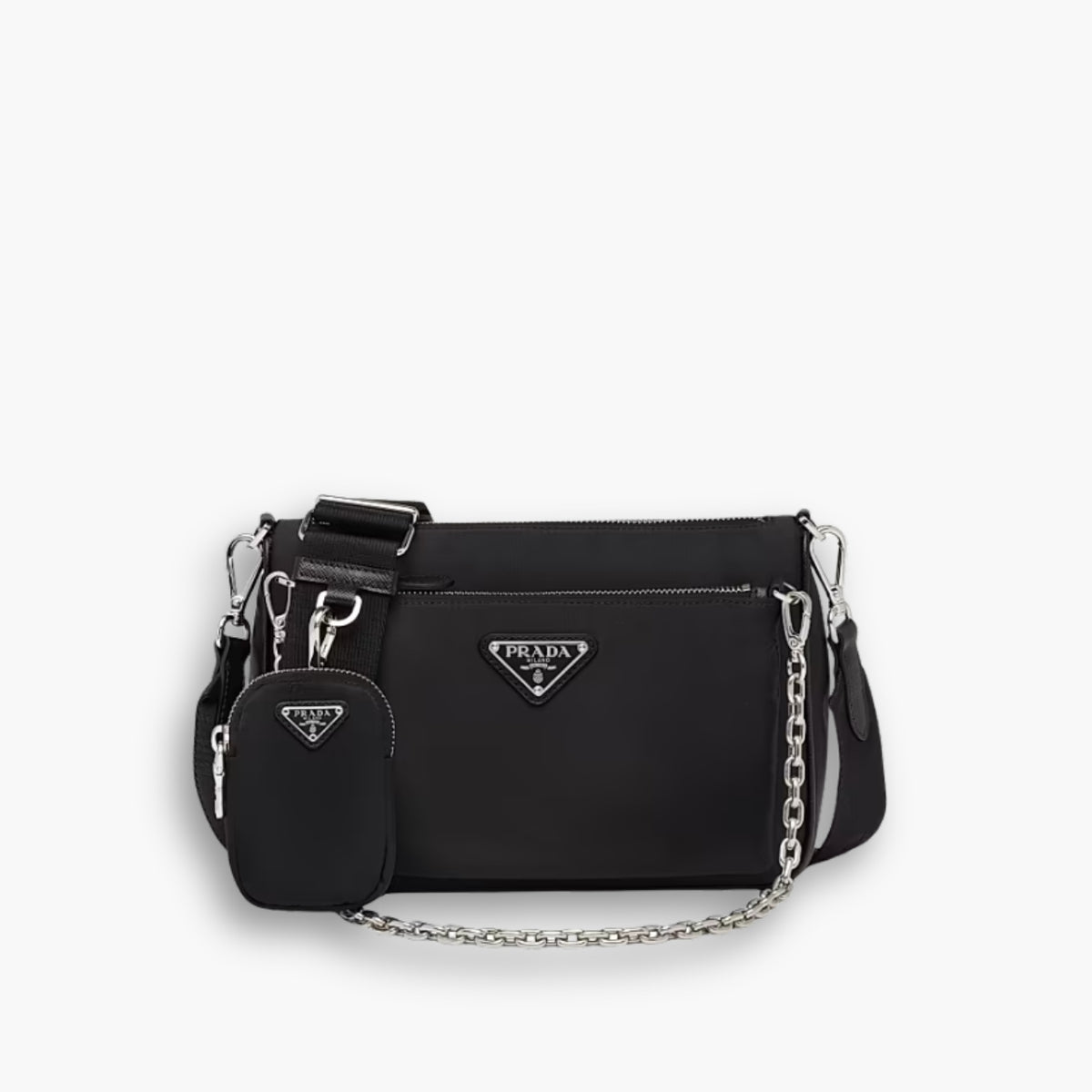 Prada Re Nylon Shoulder Bag Black 23Cm 1BH168 R064 F0002 V V1T